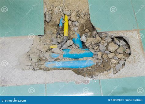 Water PVC Plastic Pipes in during Repair Plumbing Stock Photo - Image ...