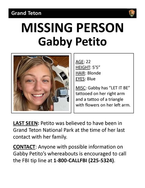 Missing Person Gabby Petito - Grand Teton National Park (U.S. National ...