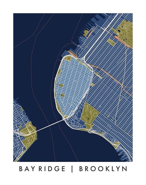 Bay Ridge Brooklyn Map Print / Unframed Paper Print - Etsy