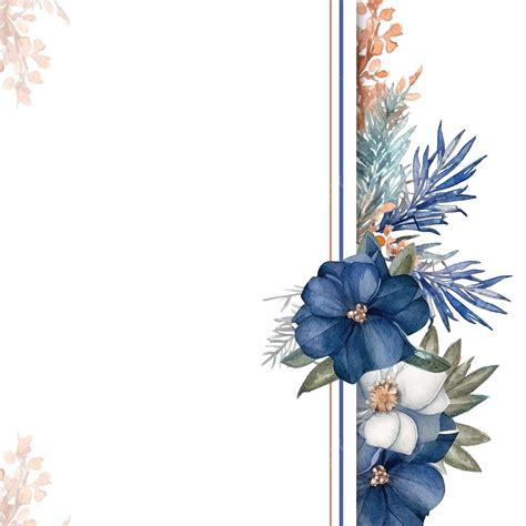 Wedding Invitation Banner With Blue Bouquet Flower Template Transparent ...