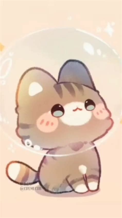 Cute cat whit a bubble, meh, art, uwu, lol, NOTMINE, kitty HD phone ...