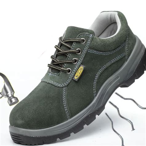 Protective Gear Forestry Urgent Mens Leather Steel Toe Work Shoes ...