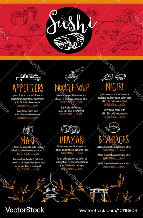 Vector Poster For Japanese Cuisine Menu Stock Vector Colourbox ...