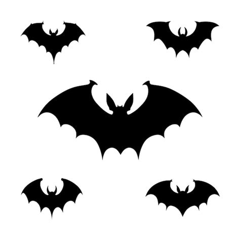 Premium Vector | Set of Halloween Bat Silhouettes Vector Art Stock