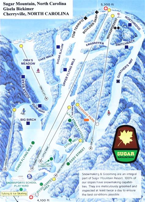 Sugar Mountain Ski Area Trail Map