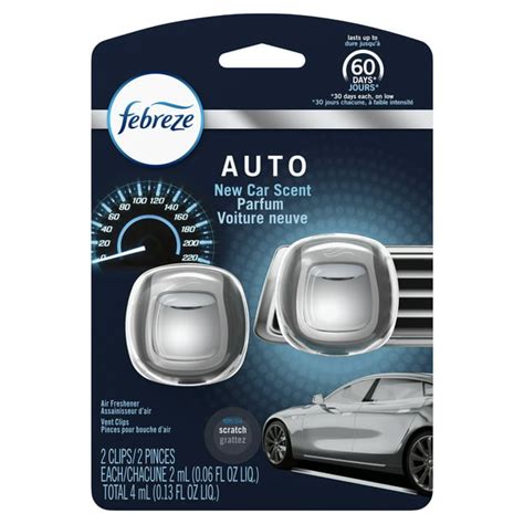 Febreze Car Odor-Eliminating Air Freshener, New Car Scent, 2 Ct ...