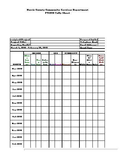 Tally Sheet Format