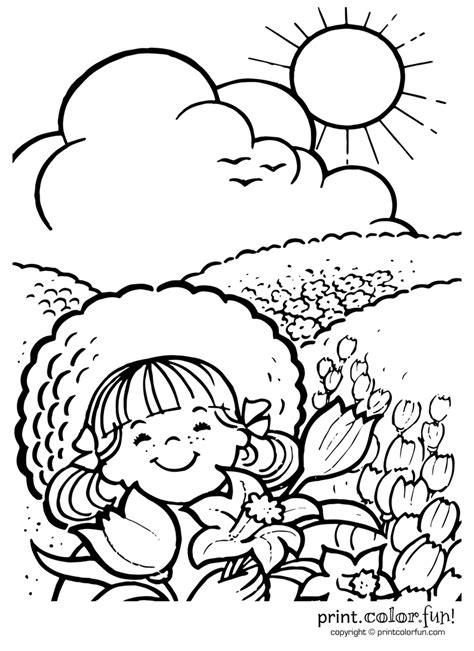 Sunny day coloring pages, at PrintColorFun.com