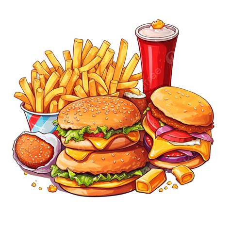 Food Fast Food Cartoon, Food Clipart, Cartoon Clipart, Fast Clipart PNG ...