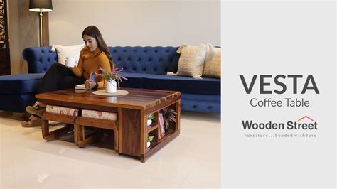 Wooden Center Table Design | Vesta Coffee Table | Wooden Street - YouTube