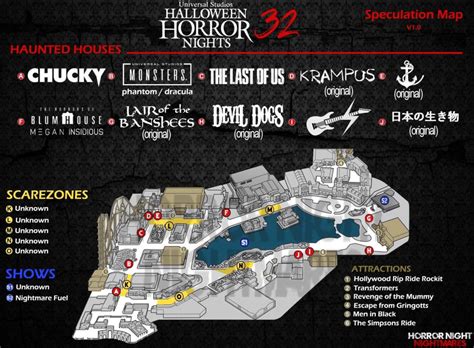 First Halloween Horror Nights 32 Speculation Map Released for Universal ...