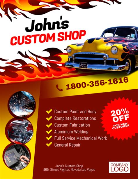 Custom Shop Paint & Body Flyer Template | PosterMyWall