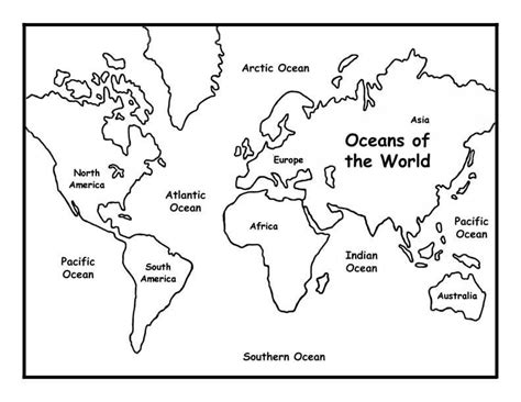 Preschool World Map Coloring Page