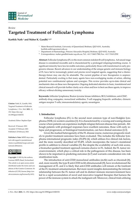 (PDF) Targeted Treatment of Follicular Lymphoma