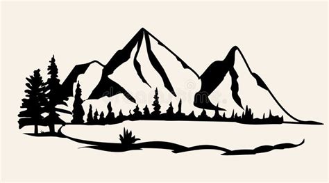 Mountains Vector.Mountain Range Silhouette Isolated. Mountain Vector ...