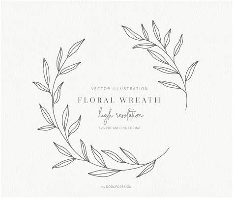 Floral Wreath SVG Laurel Wreath Olive Leaf Floral Frame | Etsy