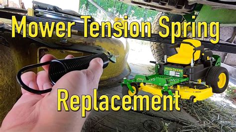 John Deere Zero Turn Z335E Belt Tension Spring Replacement How To - YouTube