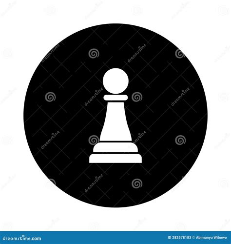 White Pawn Chess Symbol Black Background Stock Vector - Illustration of ...