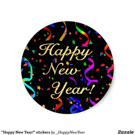 "Happy New Year!" stickers | Zazzle.com | Happy new year stickers ...