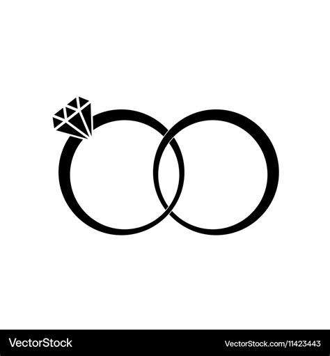 Wedding rings sign icon engagement symbol flat Vector Image