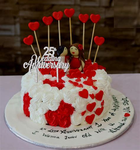 Sudarshan Sticker 25th Wedding Anniversary Glitter Cake Topper for 25th ...