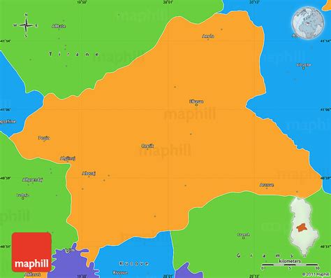 Political Simple Map of Elbasan