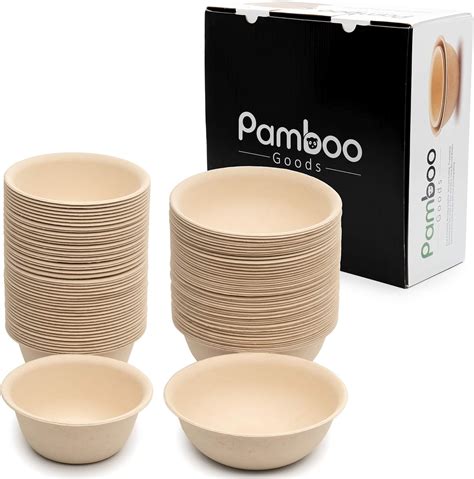 Pamboo Goods Disposable Bamboo Bowls - Recyclable Food Containers for ...