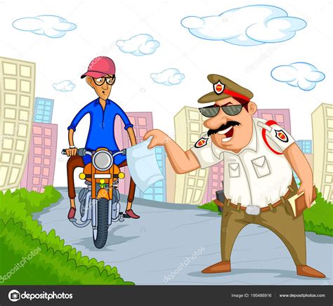 Indian Traffic Police Clipart Cartoon