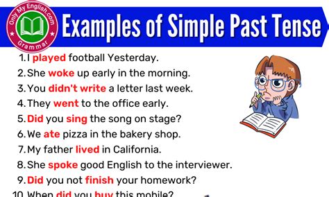 20 Examples of Simple Past Tense Sentences » Onlymyenglish.com