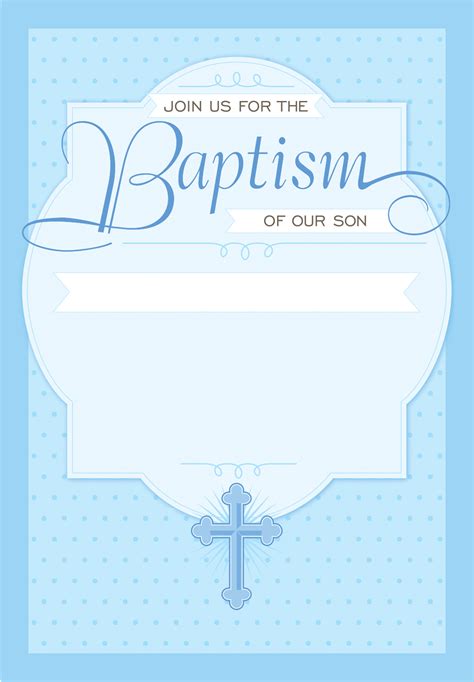 Elegant Blue Baptism & Christening Invitation Template | Greetings Island