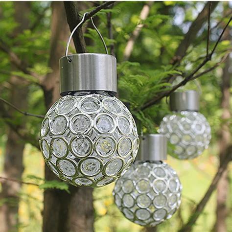 Innovative Solar Ball Hanging LED Lamp Outdoor Color Changing Walkway ...