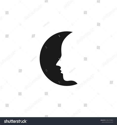 Moon Face Vector Template Design Illustration Stock Vector (Royalty ...