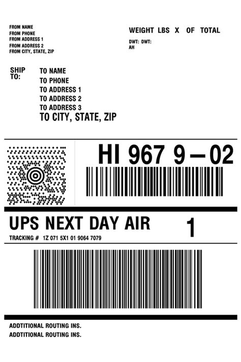 UPS Shipping Label Template | CYBRA