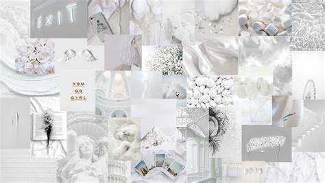 Download White And Gold Collage With Various Images | Wallpapers.com