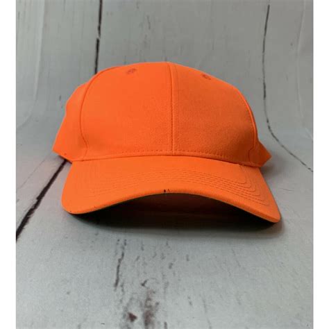 HUNTER ORANGE HUNTING CAP HAT ONE SIZE ADJUSTABLE... - Depop