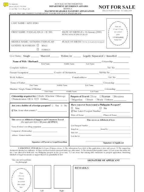 Philippine passport application form