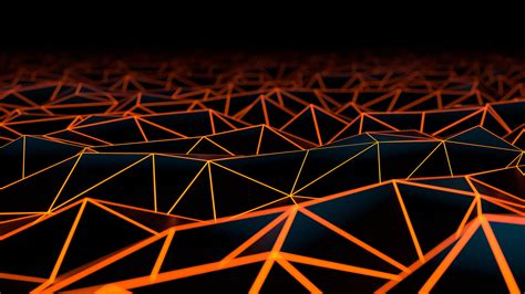 Black and orange surface wallpaper, digital art, geometry | Abstract ...