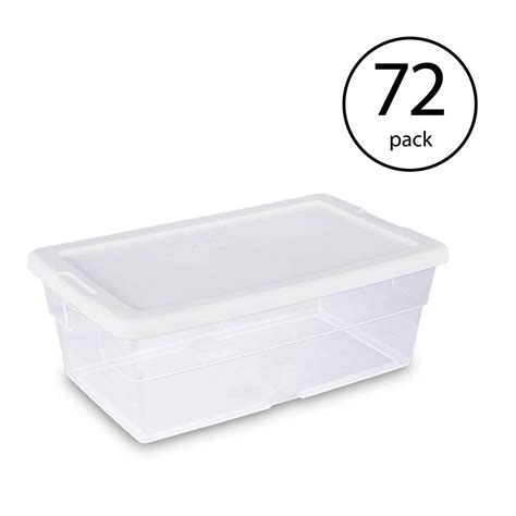 Sterilite 6 Quart Clear Plastic Stacking Storage Container Tote (72 ...