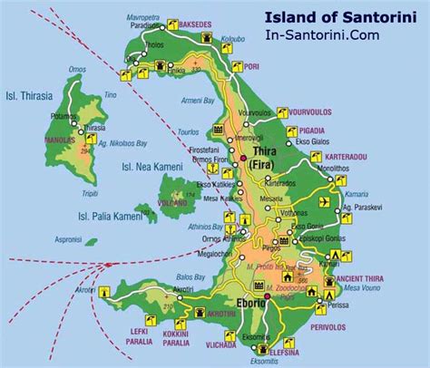 Map of Santorini: detailed Santorini island Map