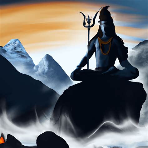 Lord Shiva Meditating on the Top of Himalayas · Creative Fabrica