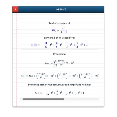 Taylor polynomial calculator | Taylor series expansion calculator