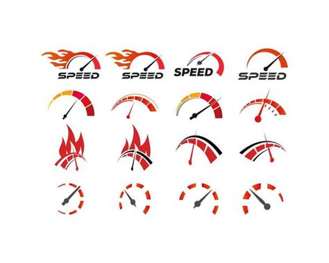 Speedometer logo set 680434 Vector Art at Vecteezy