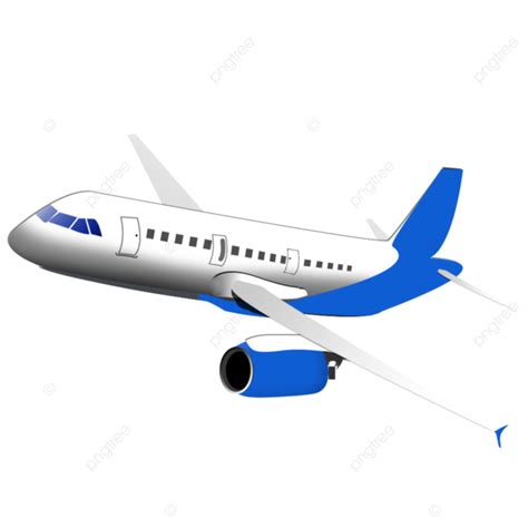 Ilustração De Avião Azul E Branco Dos Desenhos Animados Voando PNG ...