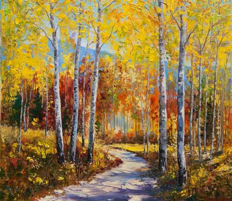 Autumn forest. Fall landscape. Oil painting. Painting by Tetyana ...