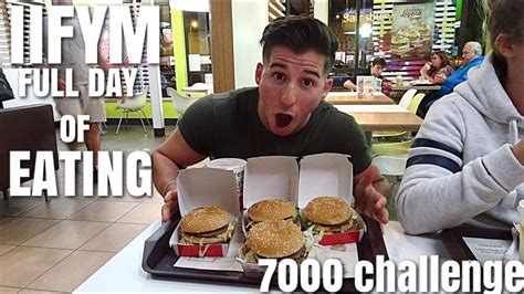 IIFYM FULL DAY OF EATING | 7000 Calories Challenge | BACK & ARM WORKOUT ...