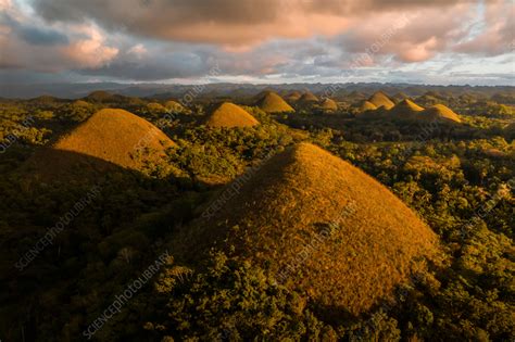 Aerial view of Chocolate Hills in Carmen, Bohol, Philippines - Stock ...