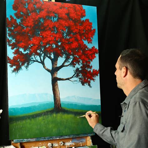 Red Tree Painting | Tim Gagnon Studio