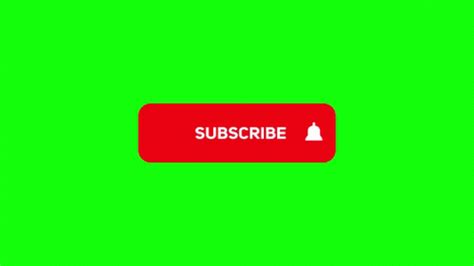 a red subscibe button on a green screen with the words subscibe