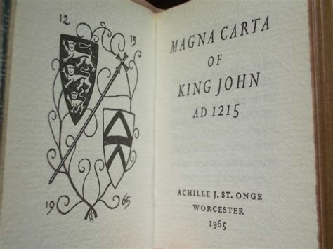 Magna Carta of King John AD 1215 by FitzWalter, et al.: Very Good Full ...