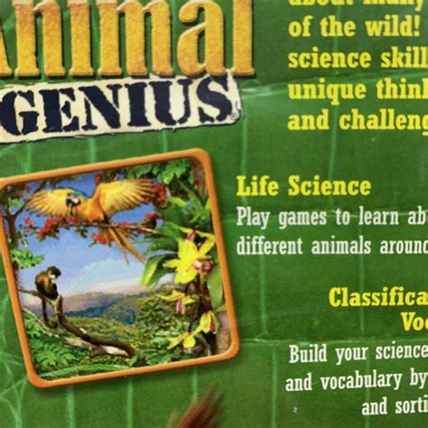 Scholastic Animal Genius Leapfrog Leapster Learning Game w/ Case+Manual ...